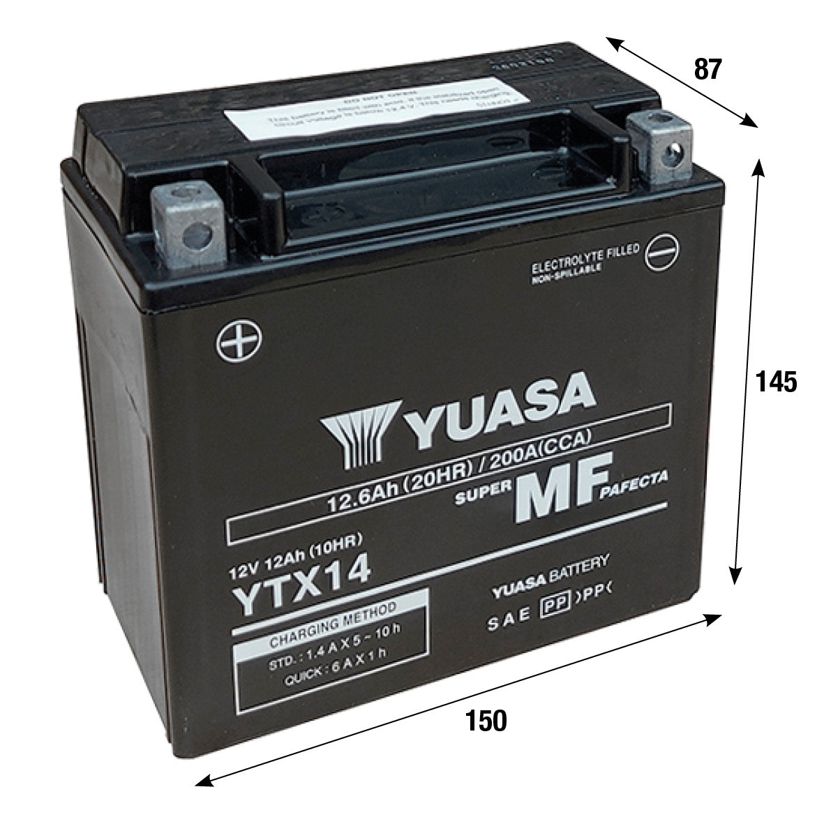 Batteria al gel Yuasa YTX14-FA APRILIA BENELLI BMW GILERA ITALJET KYMCO 121039
