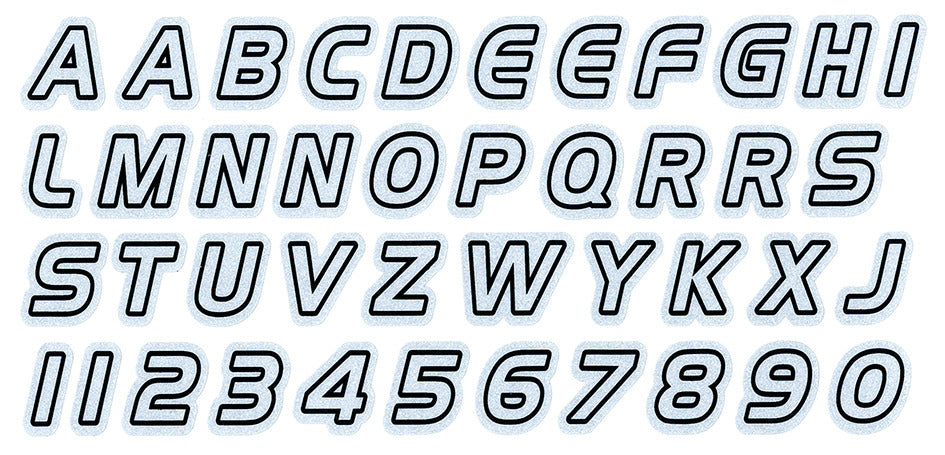 Kit lettere rifrangenti cm 10 x 20 T4Tune 050260