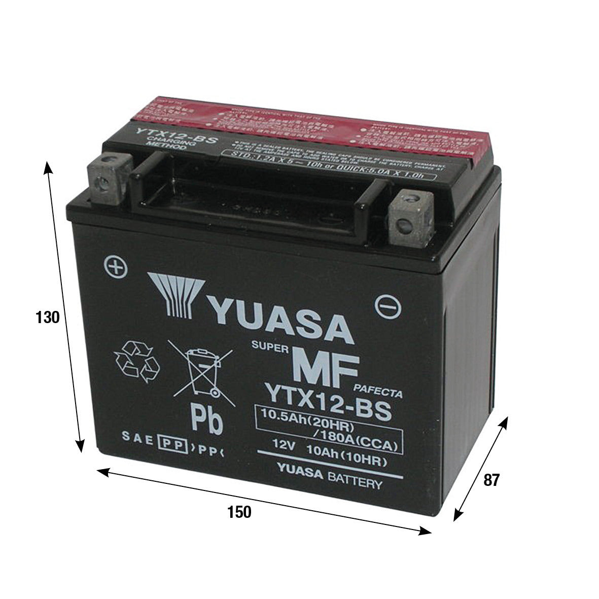 Batteria Yuasa YTX12-BS AEON APRILIA BENELLI DERBI GILERA HONDA KAWASAKI 121009