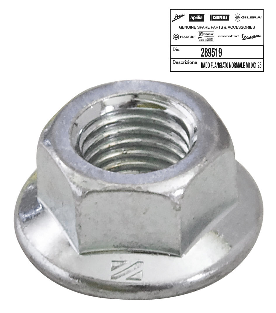 Dado campana frizione flangiato Piaggio-Gilera 50 M.10x1,25 APRILIA DERBI 289519