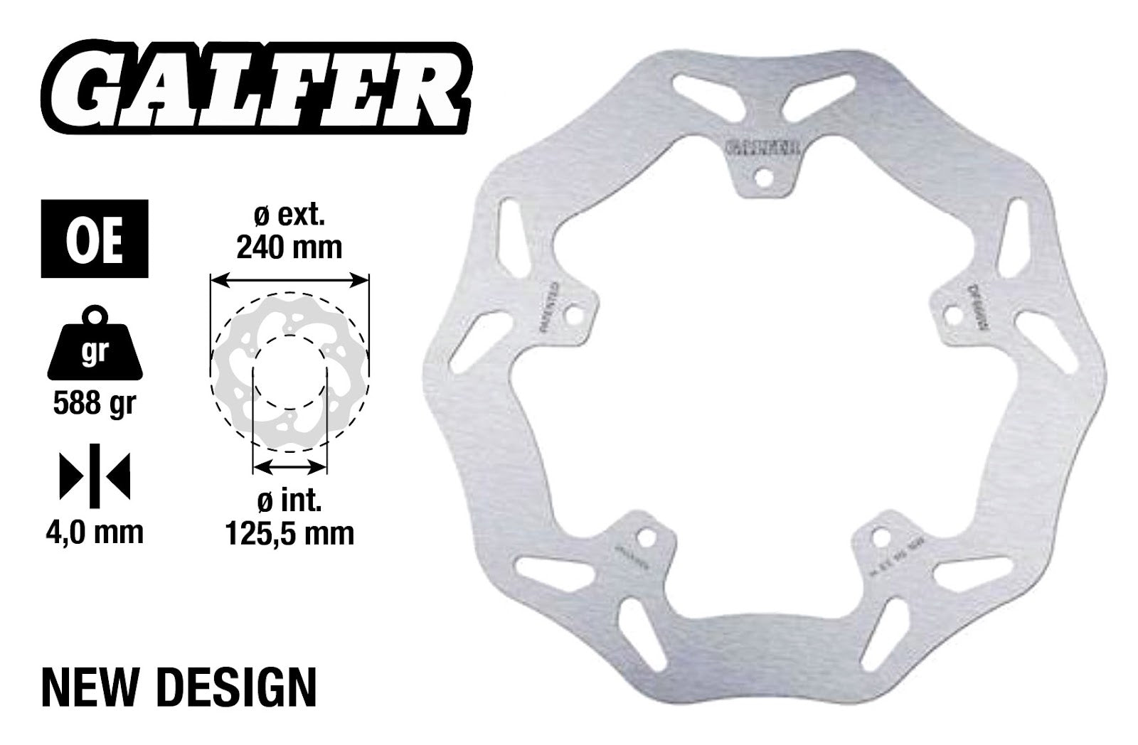 Disco freno Wave Piaggio MP3 post. Ø 240mm Galfer APRILIA GILERA PEUGEOT 152028