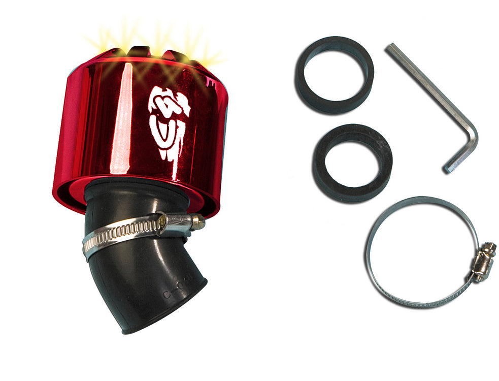 Filtro aria rosso 45° Ø 35-28mm con Led C4 HF 007R