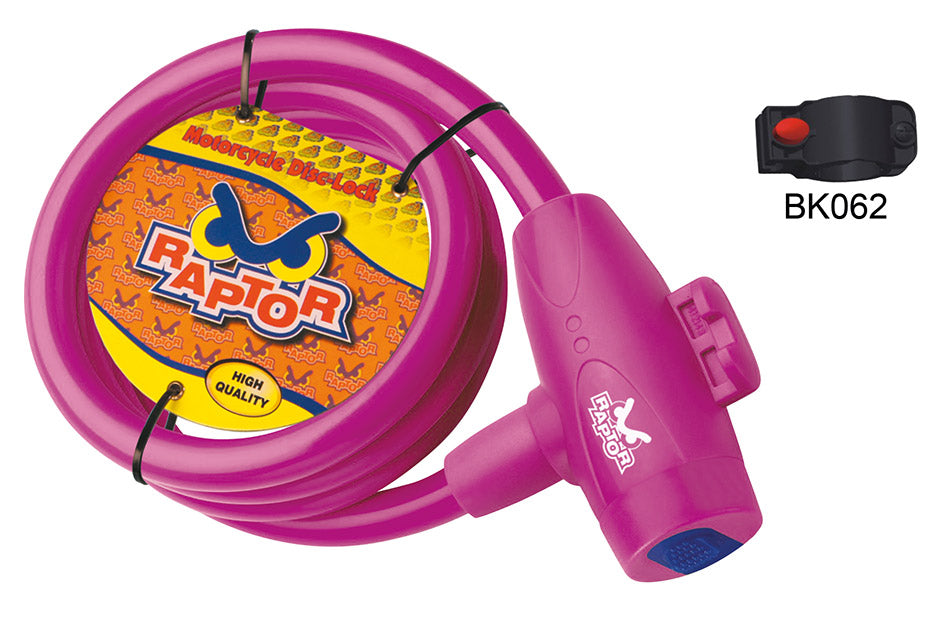 Cavo a spirale Ø 12x1500 fucsia Raptor TY 582F