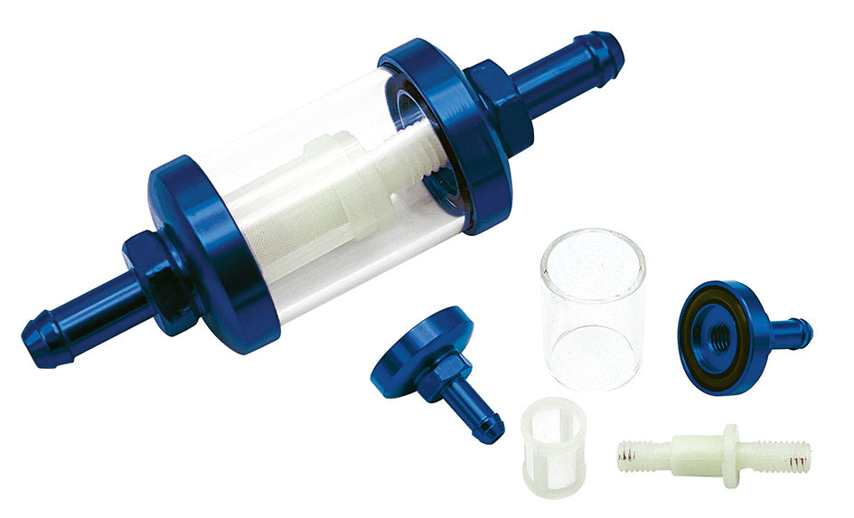 Filtro benzina Ø 7mm lavabile alu blu C4 420020