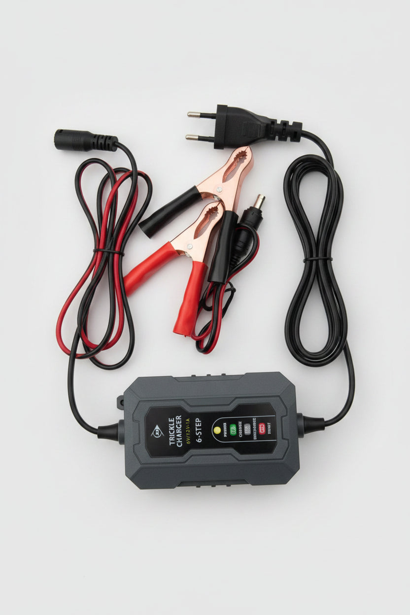 Caricabatterie Dunlop Mantenitore DI CARICA Batteria Auto Moto Scooter 6V 12V 6 Step