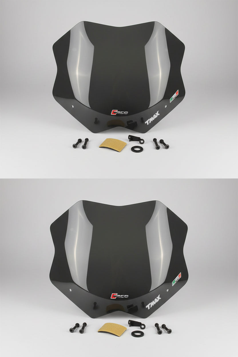 CUPOLINO FUME' basso COMPATIBILE CON YAMAHA T-MAX 530 2012 in avanti cod.28065 ALTO 350 mm LARGO 450 mm 1 LASTRA 1 KIT ATTACCHI|B0DJNZMSF5