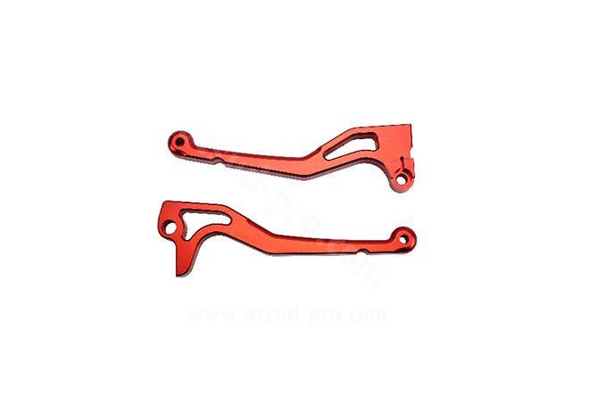 332177D,COPPIA LEVE ERGAL CNC CARENZI MBK BOOSTER 2004,BW'S, STUNT,ROCKEt,MACH, ROSSO lee freno