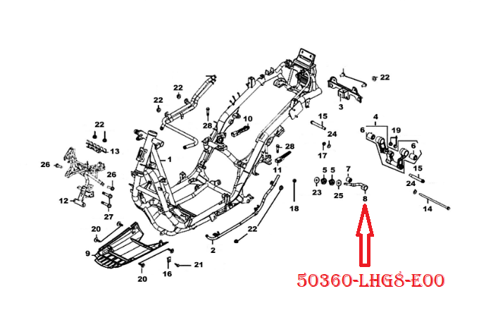 Bielletta supporto motore Kymco G-DINK 125 2012-2016 50360-LHG8-E00