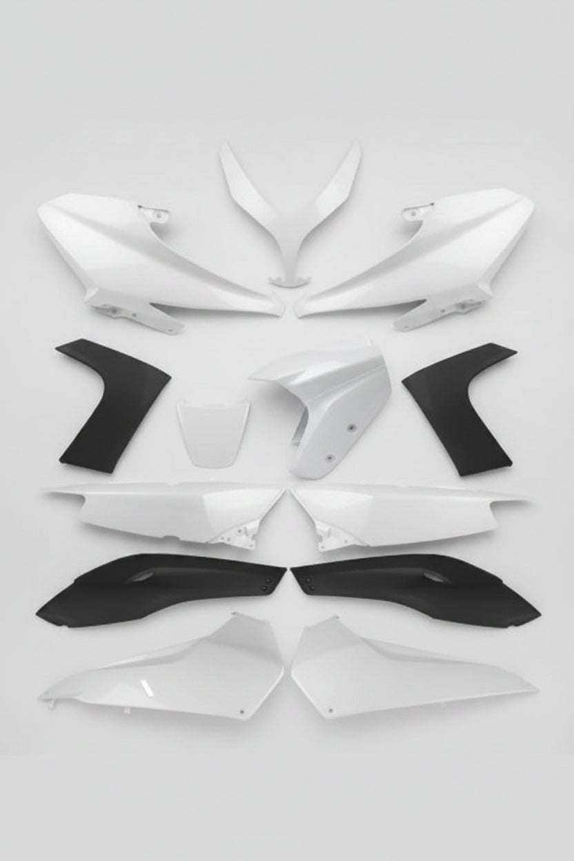 369000L KIT CARENE 13 PEZZI CARENA YAMAHA TMAX T MAX 500 2008 BIANCO COMPETITION , CARENA VERSIONE TIPO ORIGINALE