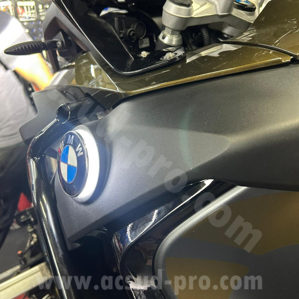 COPPIA LOGHI LOGO LUMINOSO A LED ADDIZIONALE RB-MAX BMW GS / GS ADD / RT / C / K (Ø70MM )