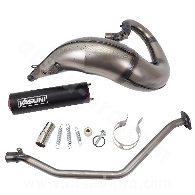 MARMITTA / SCARICO MOTO YASUNI PASSAGGIO ALTO DESTRA BETA 50 RR 2012> (SILENZIATORE NERO) -TUB807TR-57