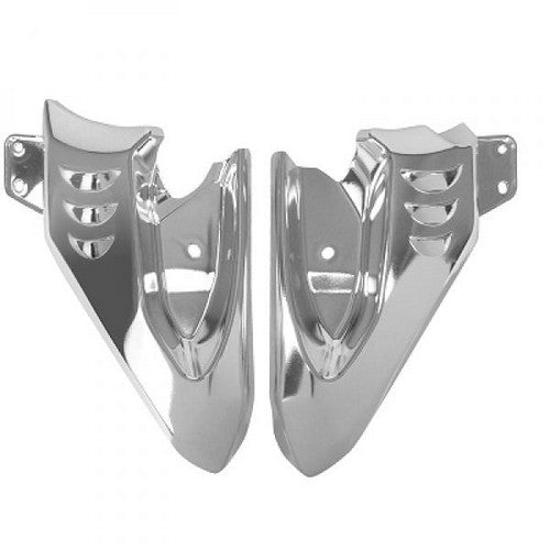 COPPIA PROTEZIONI COPERCHIO PEDANA PASSEGGERO YAMAHA T-MAX 2008-2011 CROMATO