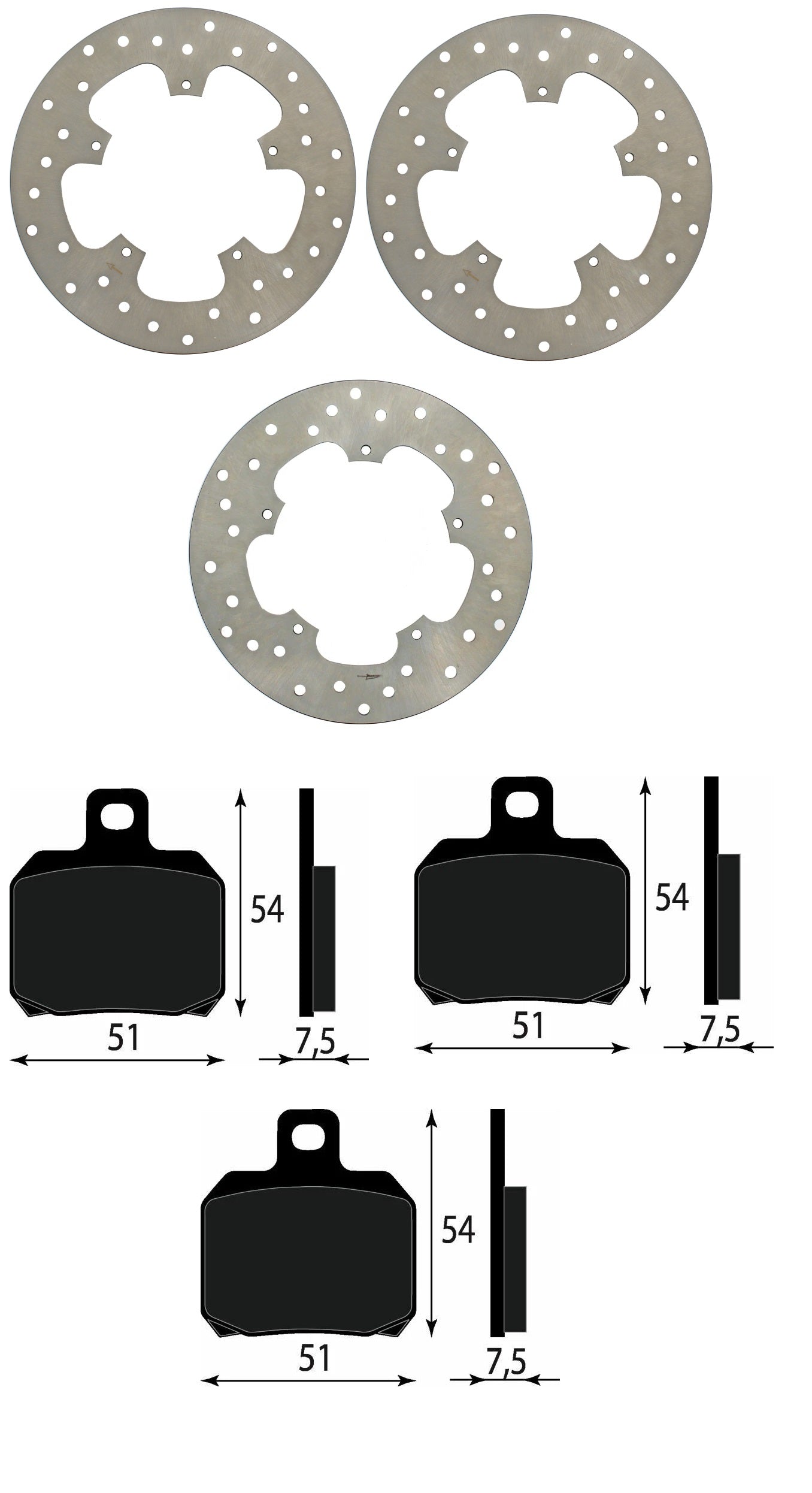 SET DISCHI +PASTIGLIE PIAGGIO BEVERLY 500 2002 - 2007