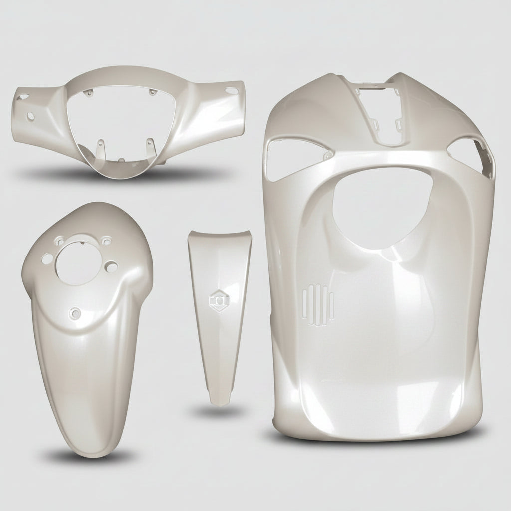 KIT CARENE 4 PEZZI CARENA bianco LUCIDO PIAGGIO LIBERTY RST MOC 50 125 150 2004-2012
