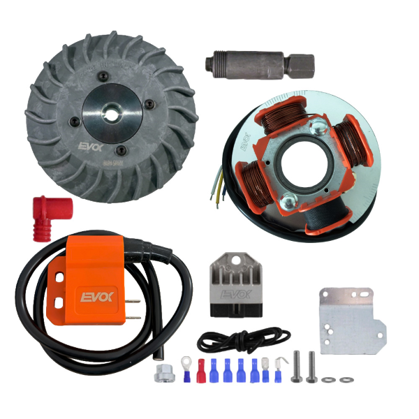 KIT ACCENSIONE ELETTRONICA EVOK IRON SPARK VESPA SMALL FRAME Ø20 - VOLANO RICAVATO DAL PIENO