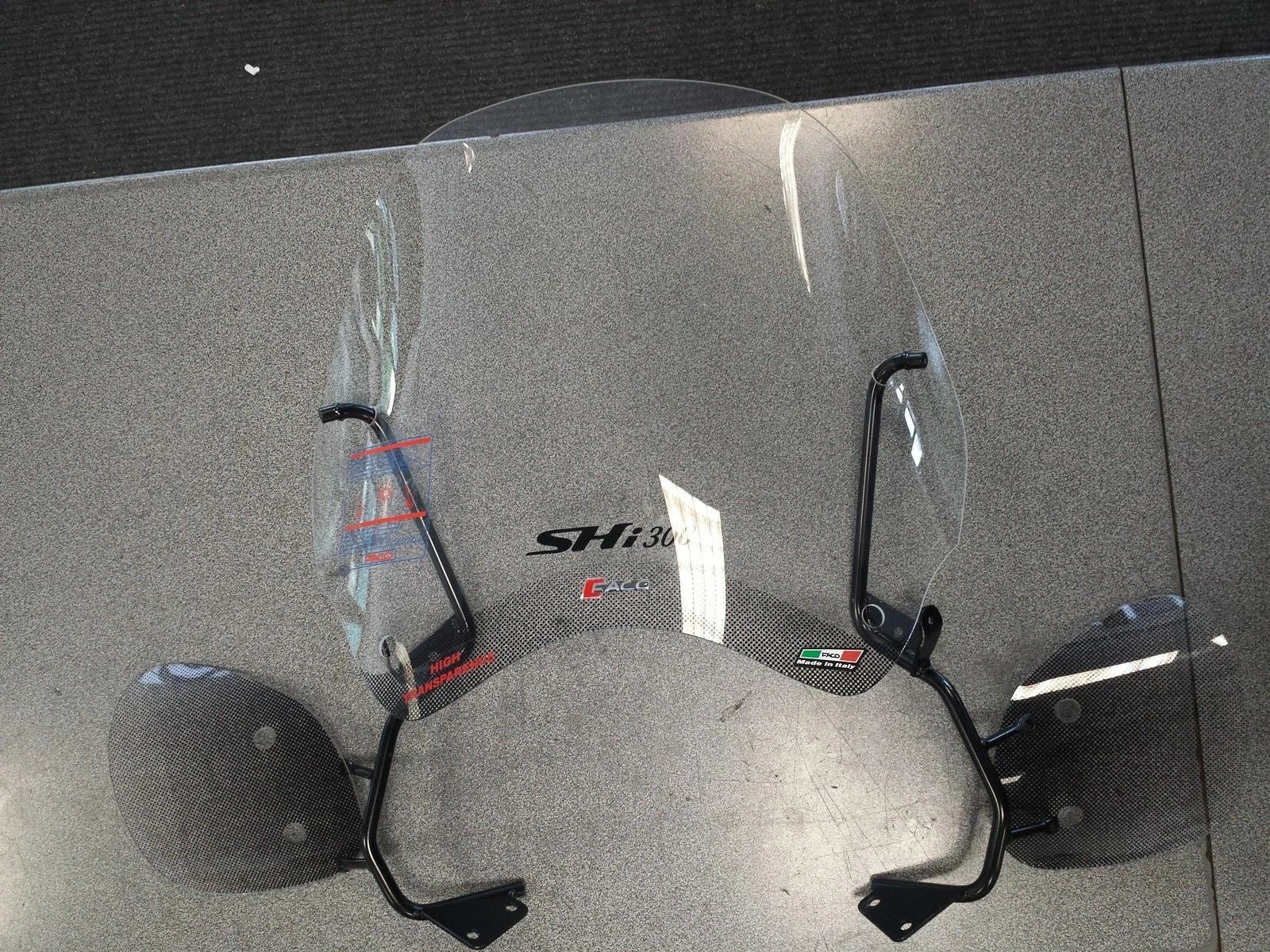 PARABREZZA ODT CON PARAMANI E ASTE PER HONDA SH ABS 300 CC 2007>2010 FACO 22671 TRASPARENTE