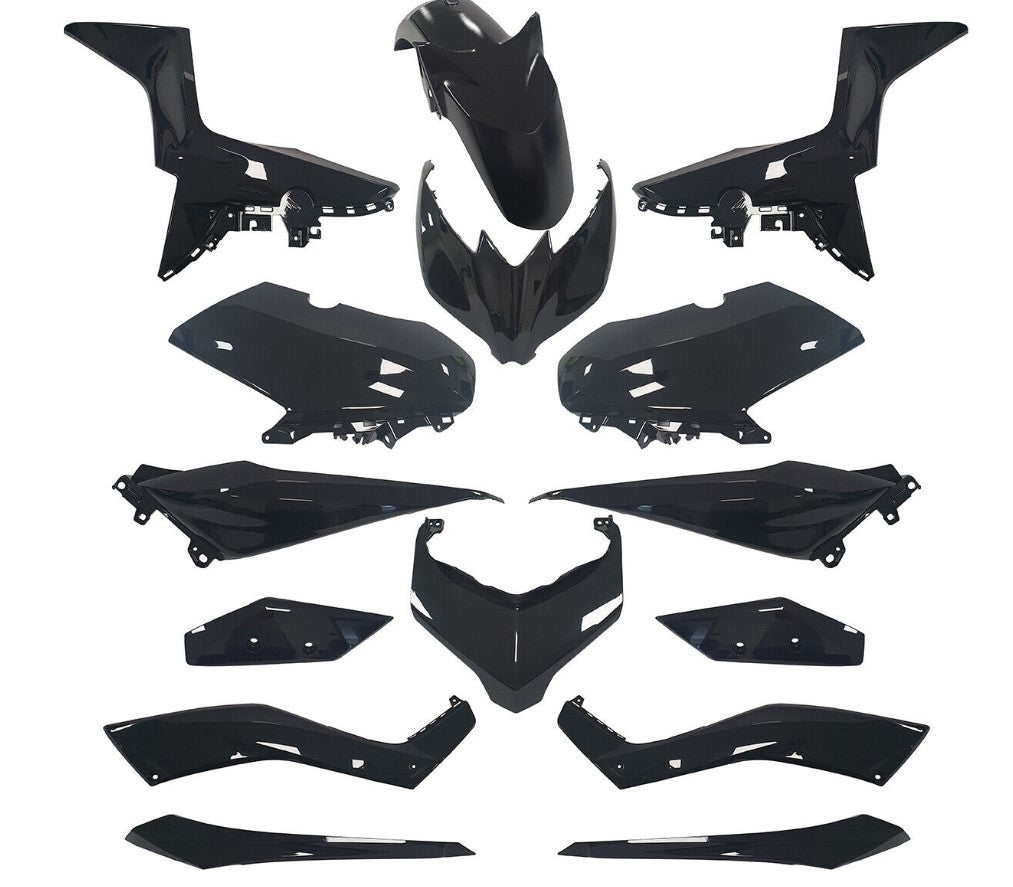 Kit carene one nero lucido verniciato x yamaha x-max 125 300 400 2017>2019 15pz