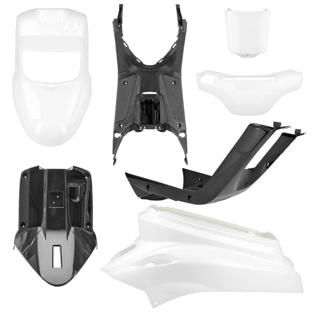 KIT 4 CARENE BIANCO LUCIDO + 3 NERO NEUTRO FOR YAMAHA 50 BWS 2004-2016
