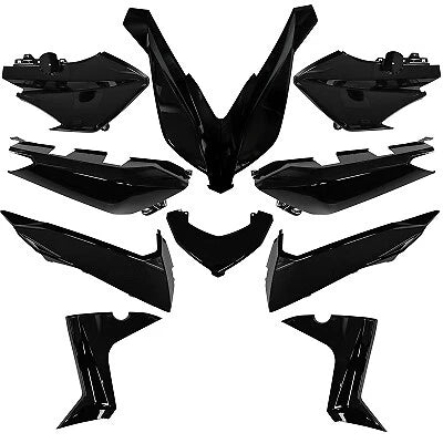 KIT CARENE NERE LUCIDO 11PZ. YAMAHA X-MAX 125 250 400 CC 2014-2017 CARENA PLASTICHE SCOCCHE