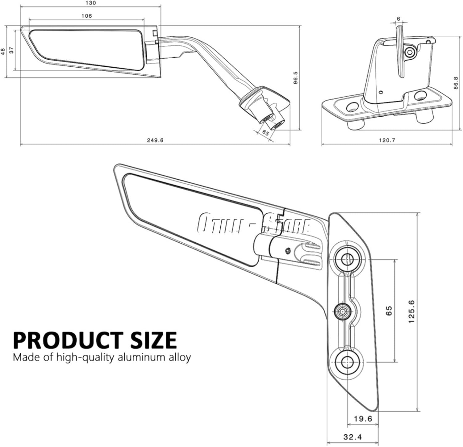 SPECCHI SPECCHIETTI RETROVISORI ALI DI GABIANO YAMAHA T-MAX560 2022-2024