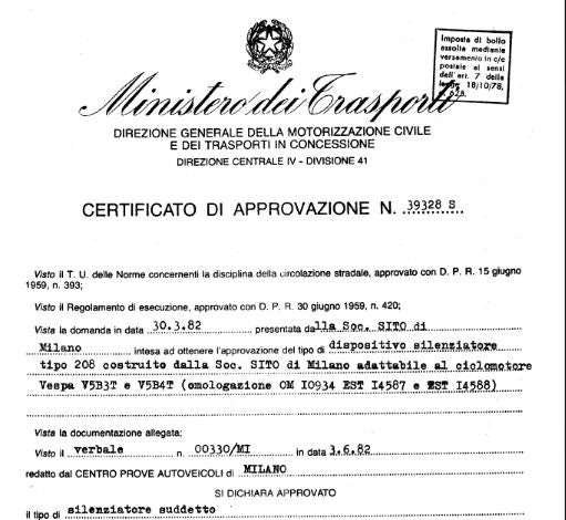 Marmitta Scarico Sito Leovince 0208 Vespa Vespa 50 L, R e N Special R Primavera 125 OMOLOGATA