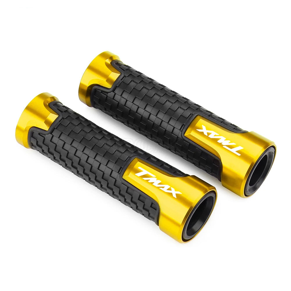 COPPIA MANOPOLE CON SCRITTA TMAX VARI COLORI YAMAHA T MAX 500 530 560 ARGENTO ORO NERO BLU ROSSO TITANIO