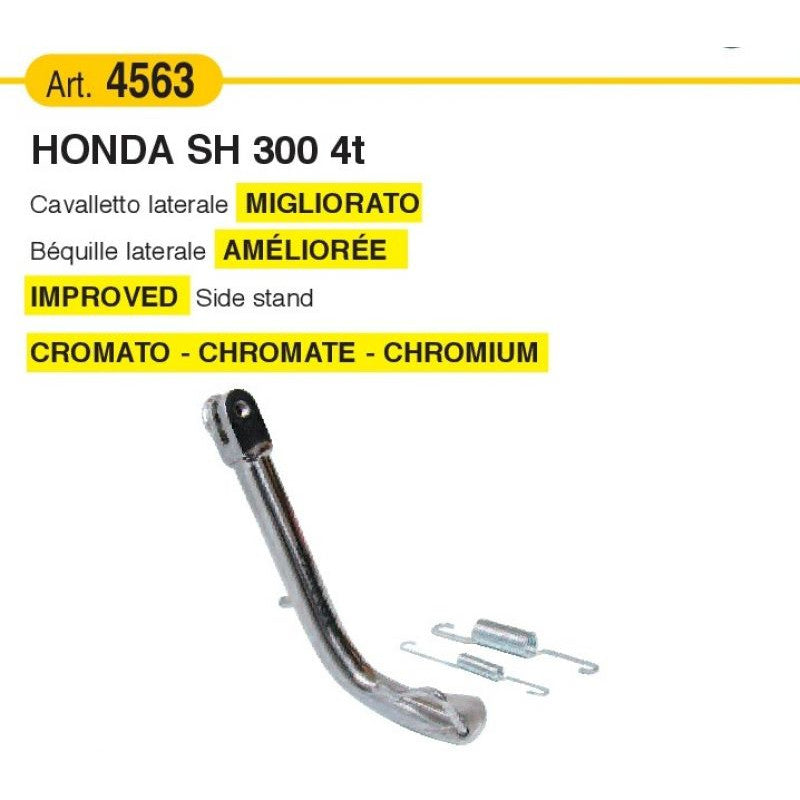 Buzzetti 4563 Cavalletto laterale CROMATO e migliorato Honda Sh 300 2007 fino 2020