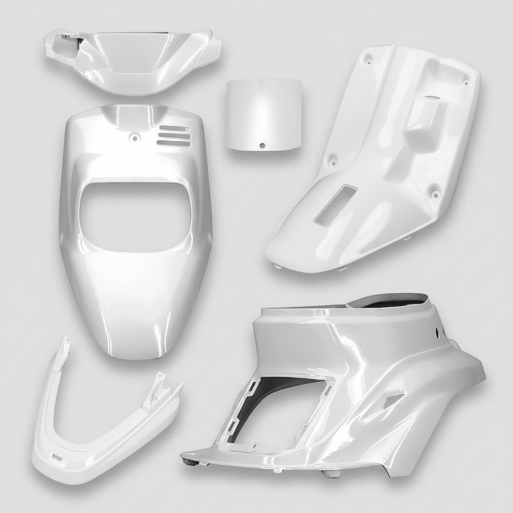 KIT CARENE 6 PEZZI BIANCO LUCIDO YAMAHA BW'S MBK BOOSTER SPIRIT 50 2T 1990-2003