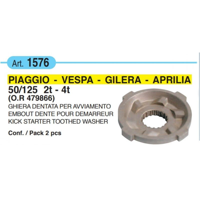 Buzzetti 1576 Ghiera dentata avviamento Piaggio Gilera Vespa Aprilia 50 / 125 2t/4t rif 479866