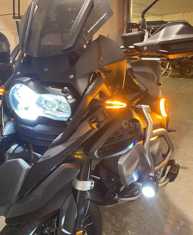 COPPIA LOGHI LOGO LUMINOSO A LED ADDIZIONALE RB-MAX BMW GS / GS ADD / RT / C / K (Ø70MM )