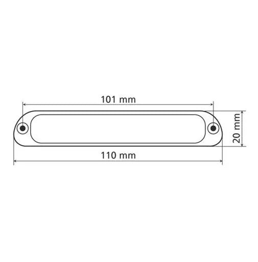 Luce targa a LED bianca per moto - lunghezza 110 mm - Lampa Italia