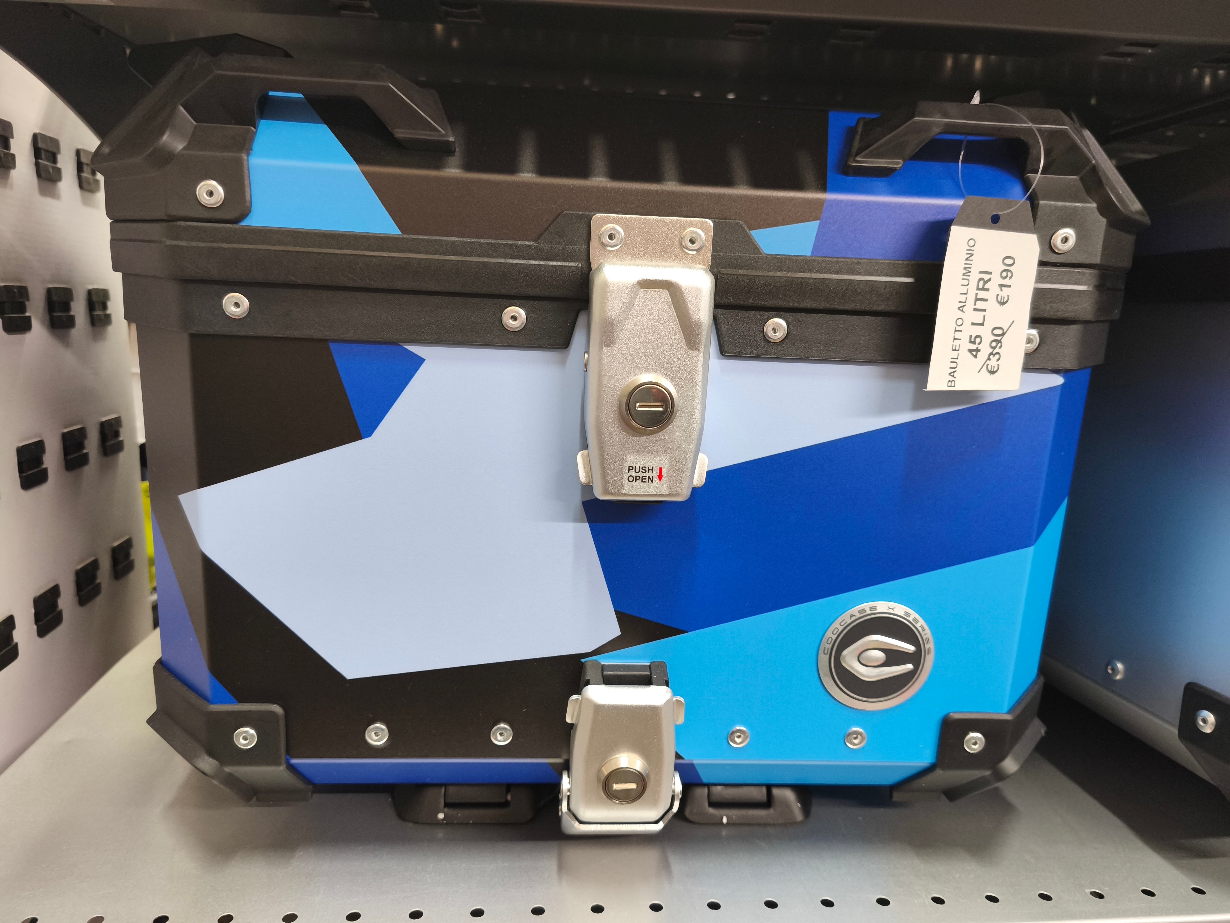 Bauletto in alluminio moto e scooter con piastra