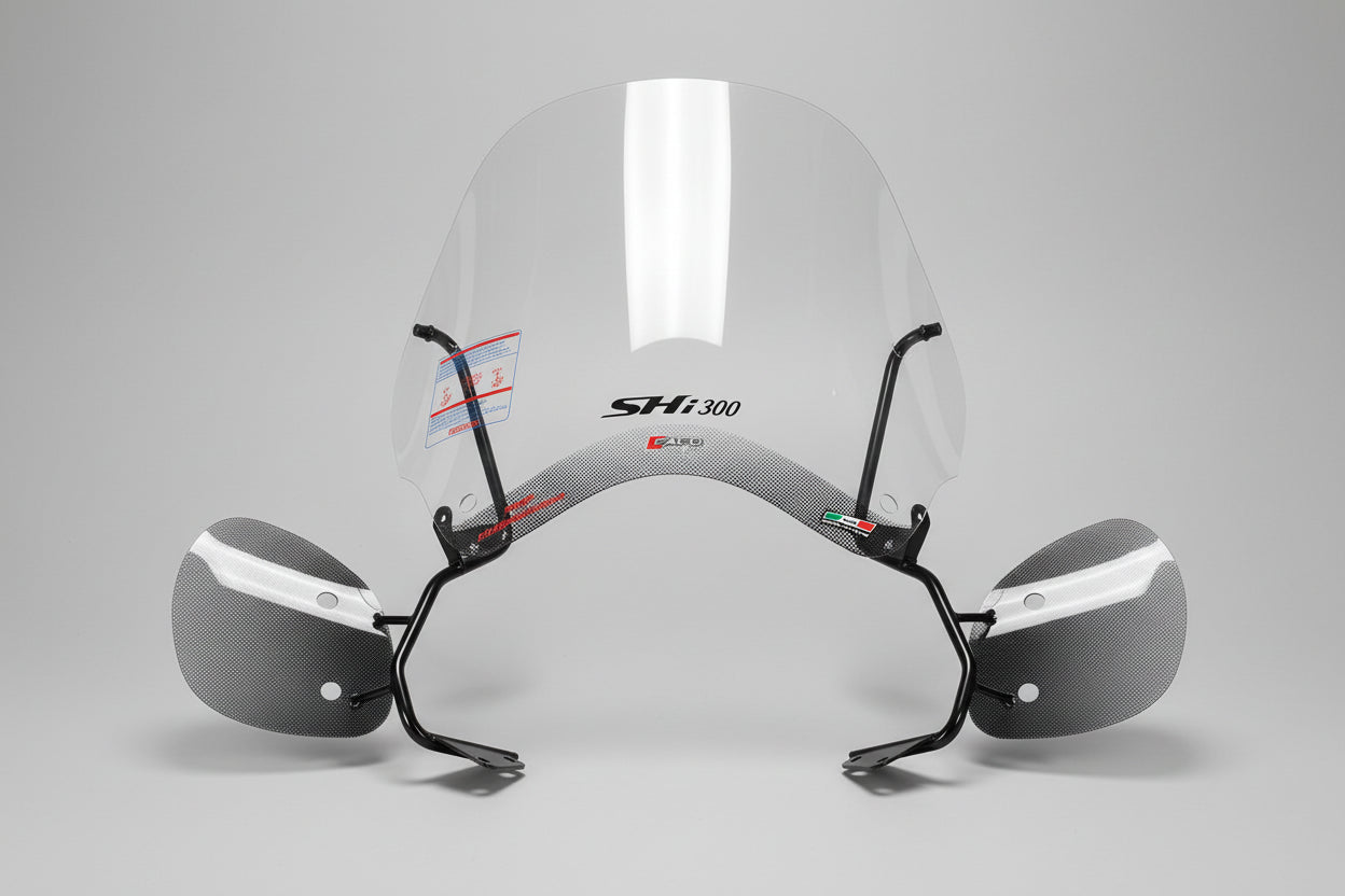 FACO 22671 ODT WINDSHIELD WITH HANDGUARDS AND RODS FOR HONDA SH ABS 300 CC 2007>2010|274926446245