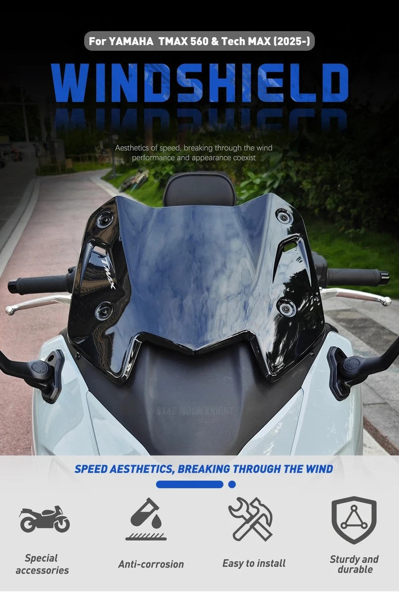 Cupolino Spoiler Sportivo nero fume per Yamaha T max TECH MAX 560 2025-2026|406903913890