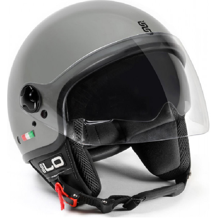 OJ JET DEMI JET DOUBLE VISOR HELMET SENSE GLOSS GREY MILAN FOR MOTORCYCLES AND SCOOTERS|387096313247