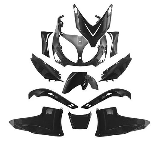 367000 ACSUD TNT PLASTIC KIT BLACK FAIRINGS 12PCS YAMAHA TMAX T MAX 500 2001 2007|365932204357
