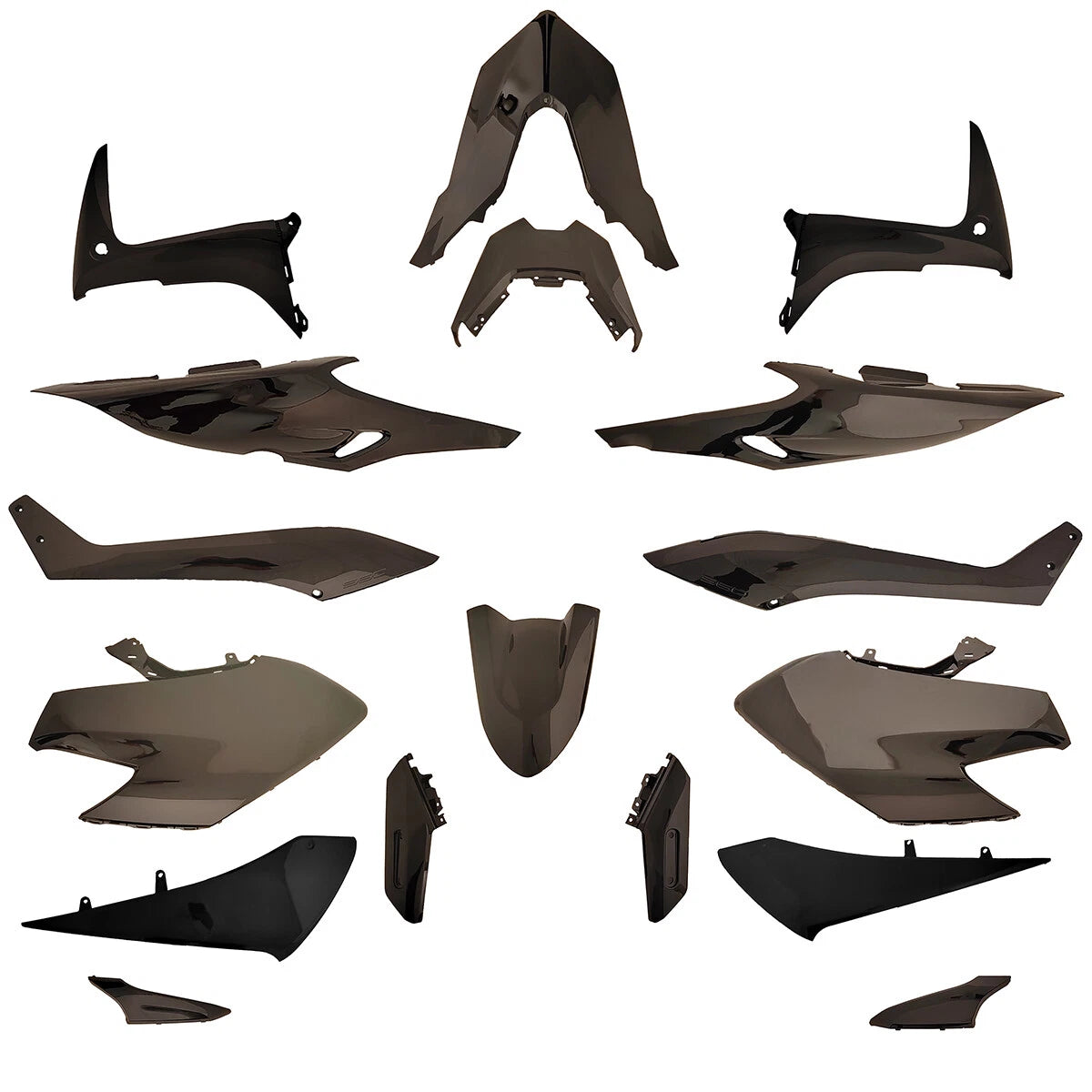 77380090 HULL KIT 17 PCS YAMAHA T-MAX 560 2020-2021 GLOSSY BLACK PAINTED|406793368641