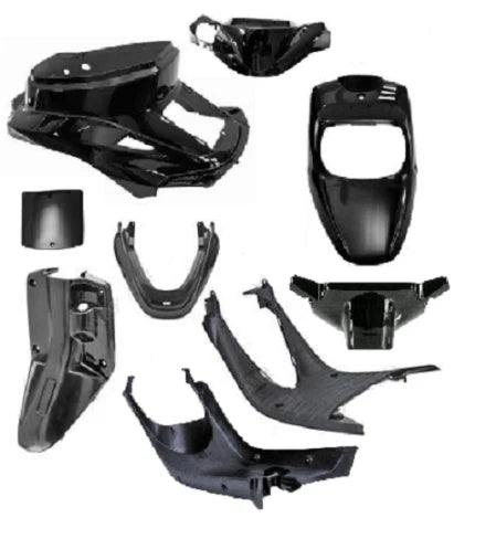 YAMAHA BW'S ORIGINAL 50 MBK BOOSTER SPIRIT 50 2T 1991>2003 BLACK FAIRING KIT 9PC|277827442845