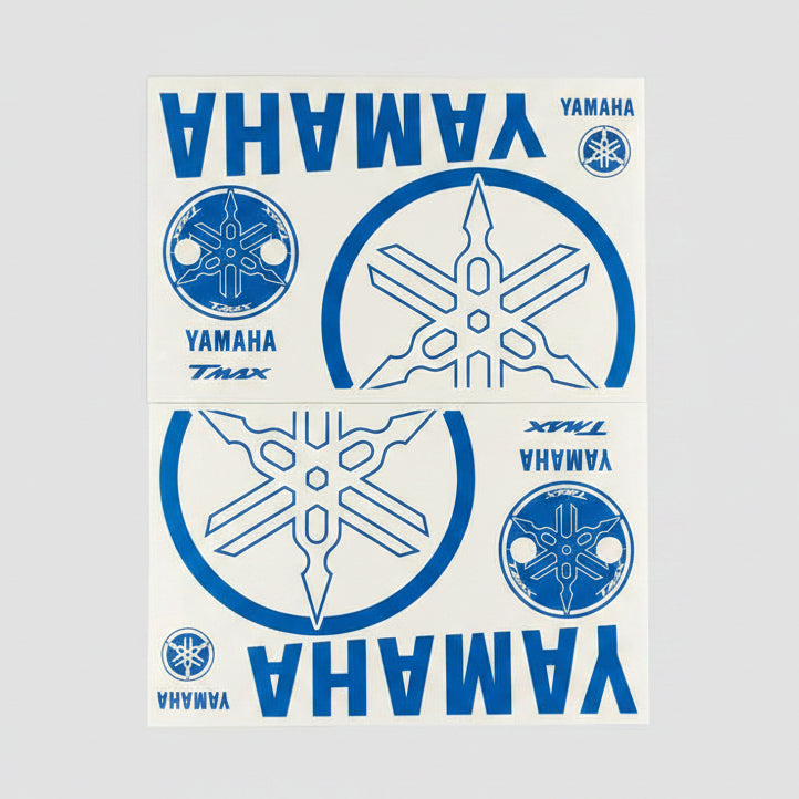 BLUE STICKER KIT WRITTEN TUNING FORK STICKERS FOR YAMAHA T-MAX TMAX 500 530 2001>2019|363534040748