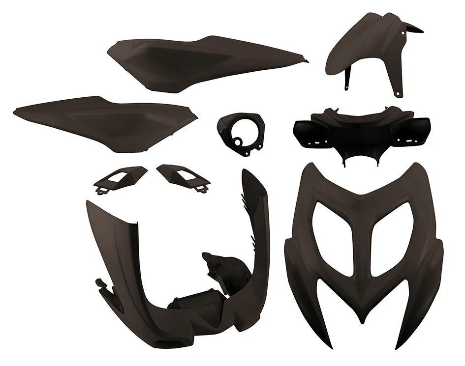 KIT FAIRINGS PLASTIC SHELLS GLOSSY BLACK 9.pcs Yamaha Aerox MBK NITRO 50 2T 2013>|277827442743