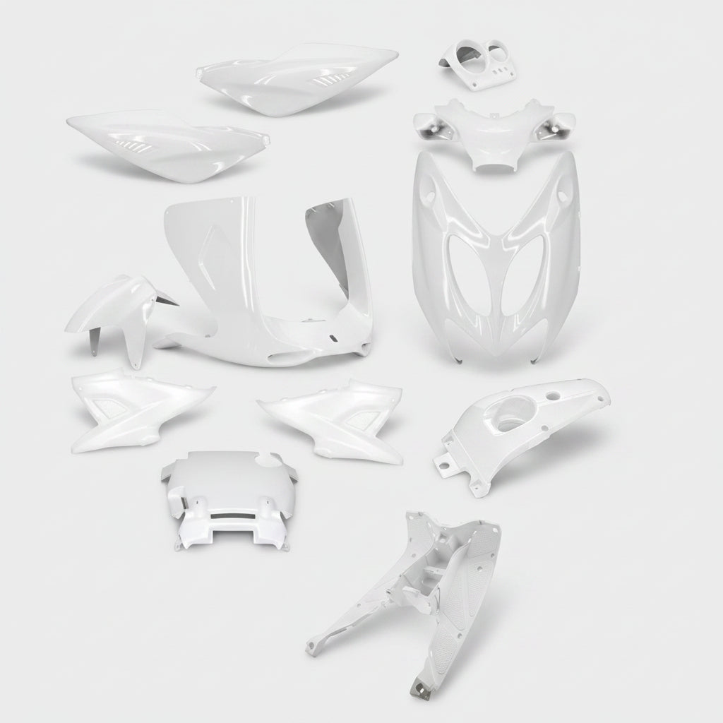 KIT 12 CARENE COMPLETE BIANCO PER YAMAHA 50 100 CC AEROX MBK NITRO 1997 2012|406073155012