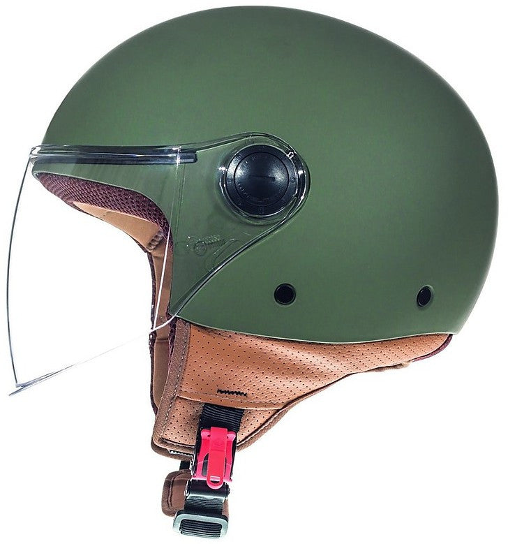 CASCO DEMI JET MONO VISIERA MT HELMET STREET SOLID VERDE A6