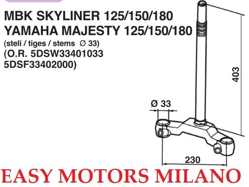 REF.O 5DSF33402000 FORK PLATE YAMAHA MAJESTY MBK SKYLINER 125/150/180|274916678761
