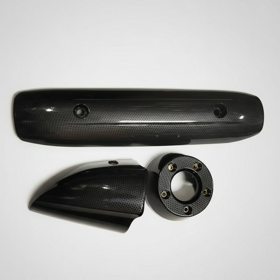 Yamaha T max 500 2007>2011 Carbon Muffler Protection Heat Fender Caseback Kit|402821075328