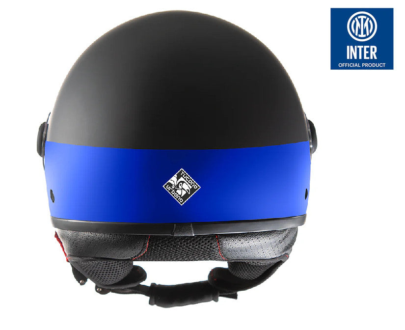 CASCO EL'JETTIN JET CON VISIERA MOTO SCOOTER FC INTER INTERNAZIONALE MILANO