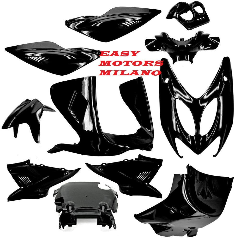 KIT 11 COMPLETE FAIRINGS BLACK METALLIC X YAMAHA 50 100 CC AEROX MBK NITRO 97>12|277453336266