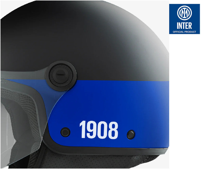 CASCO EL'JETTIN JET CON VISIERA MOTO SCOOTER FC INTER INTERNAZIONALE MILANO