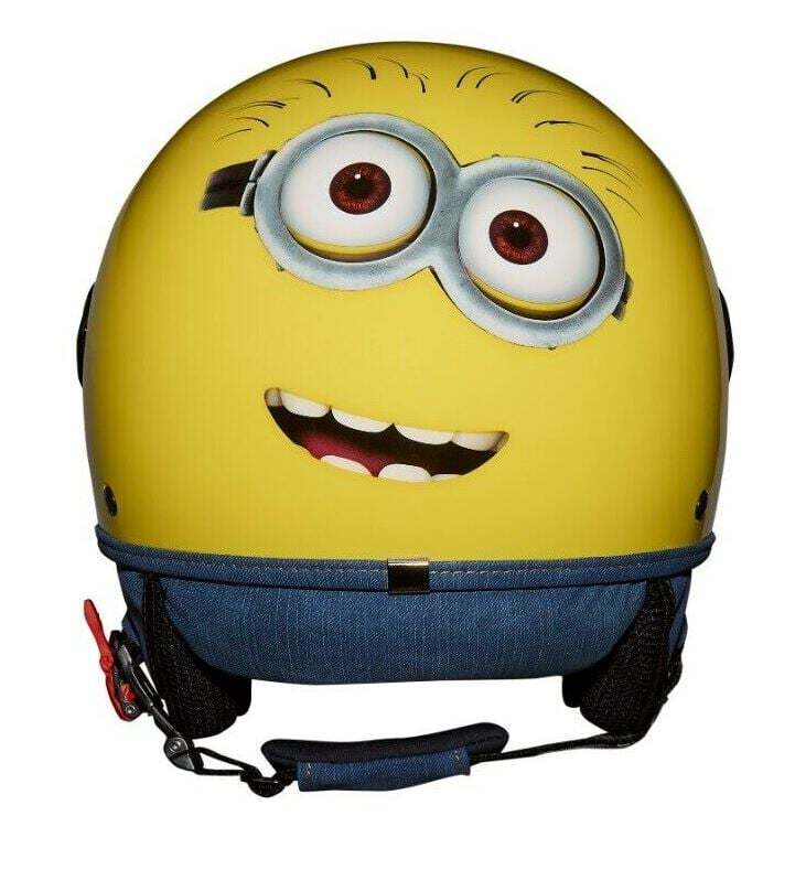 CASCO DURALEU DEMI JET MONO VISIERA MINIONS ADULTO FACE GIALLO