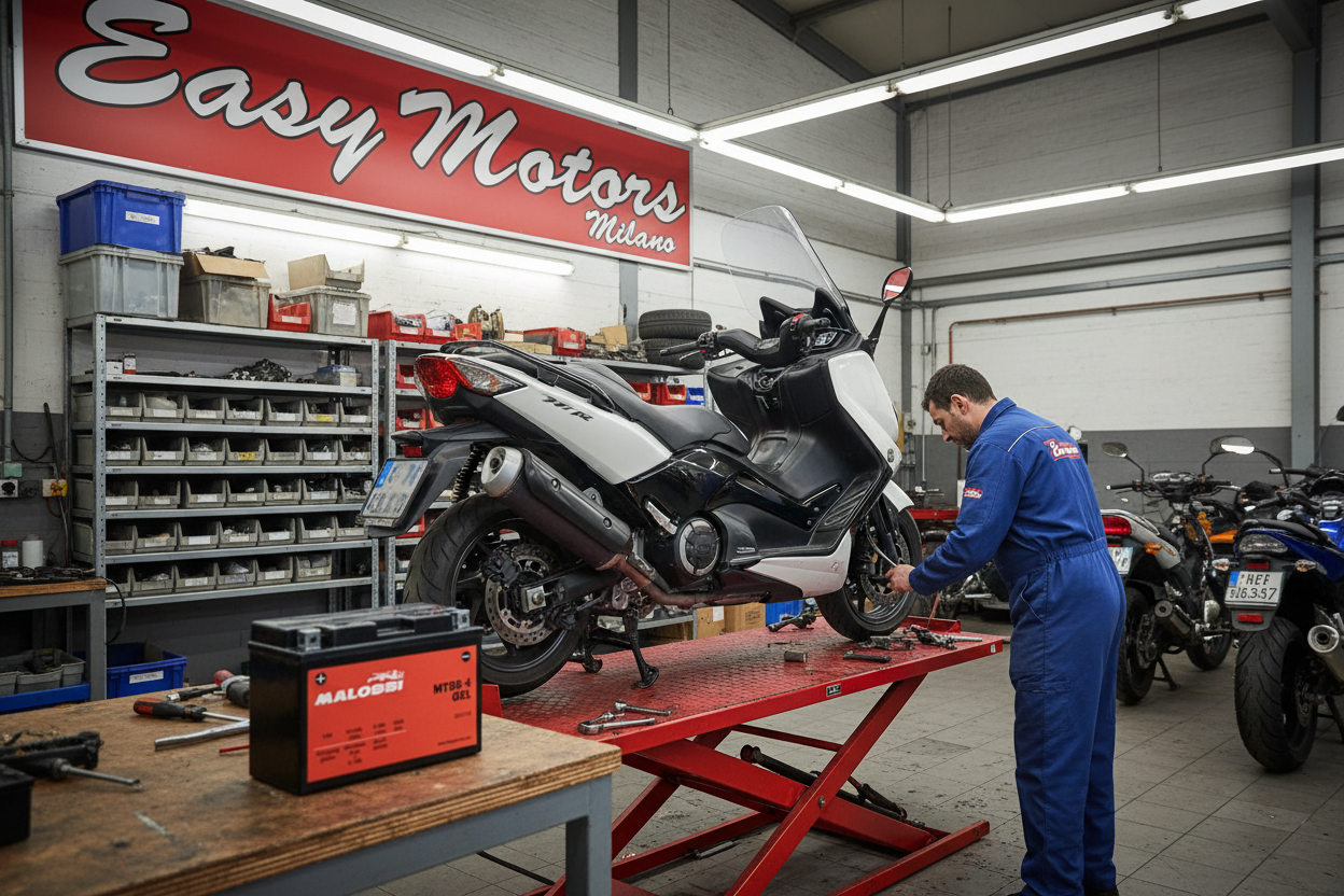 BATTERIA MALOSSI MT9B-4 = YT9B-BS YAMAHA T-MAX 500 01-07 XMAX MAJESTY 400 XMAX 125-250