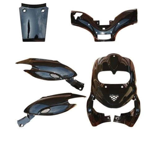 GILERA STALKER GLOSSY BLACK PAINTED PLASTIC FAIRING KIT 97>12|406793367375